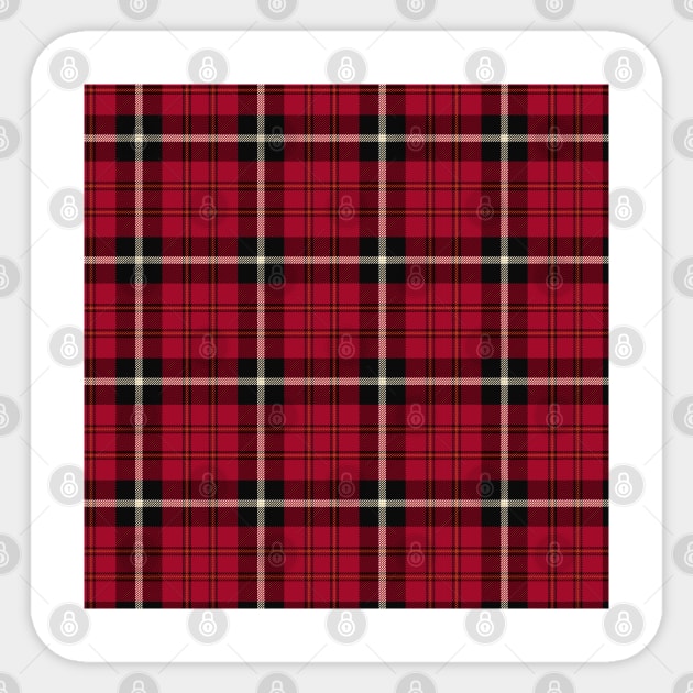 Red and black Tartan Plaid Pattern Sticker by teezeedy